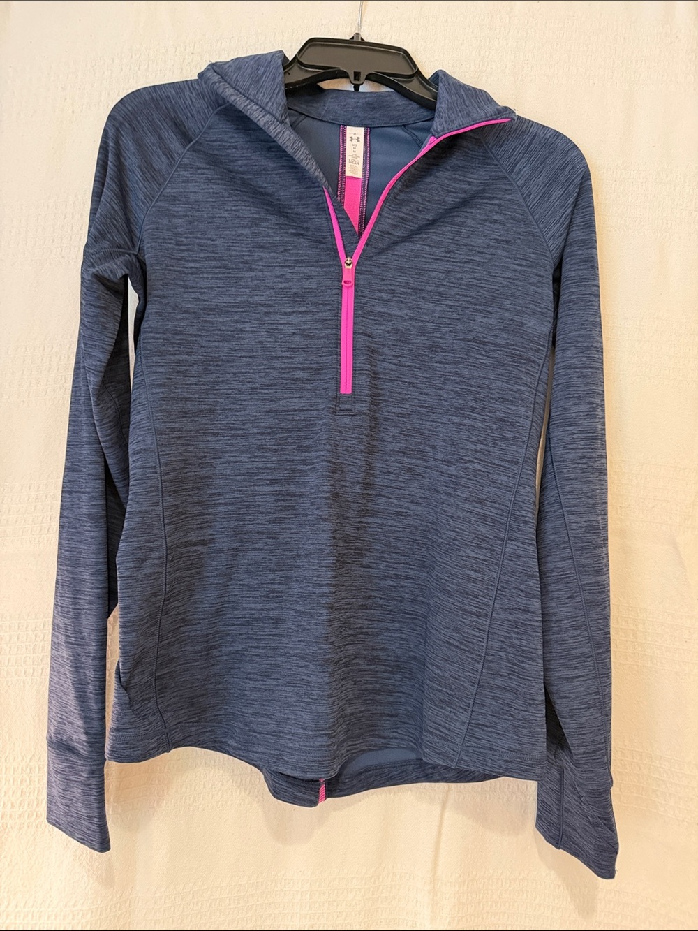 Under Armour Blue Quarter-Zip Sweater with Pink Trim